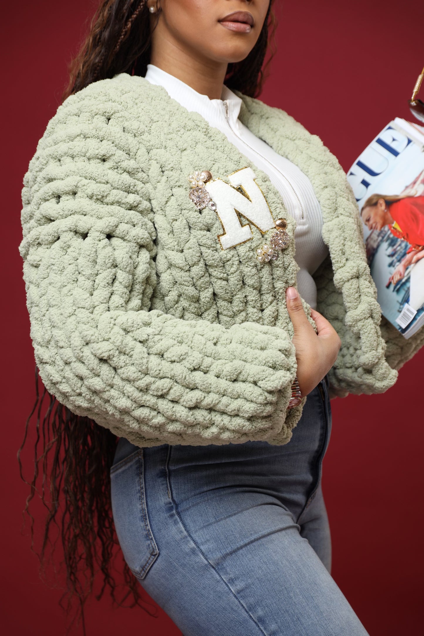 Cardigan Add ons - Chenille Letter