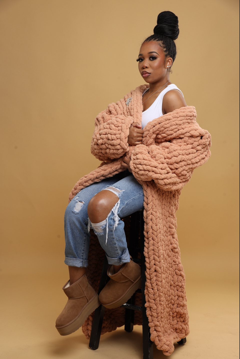 Long Chunky Knit Cardigan