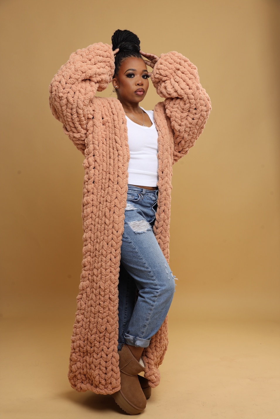 Long Chunky Knit Cardigan